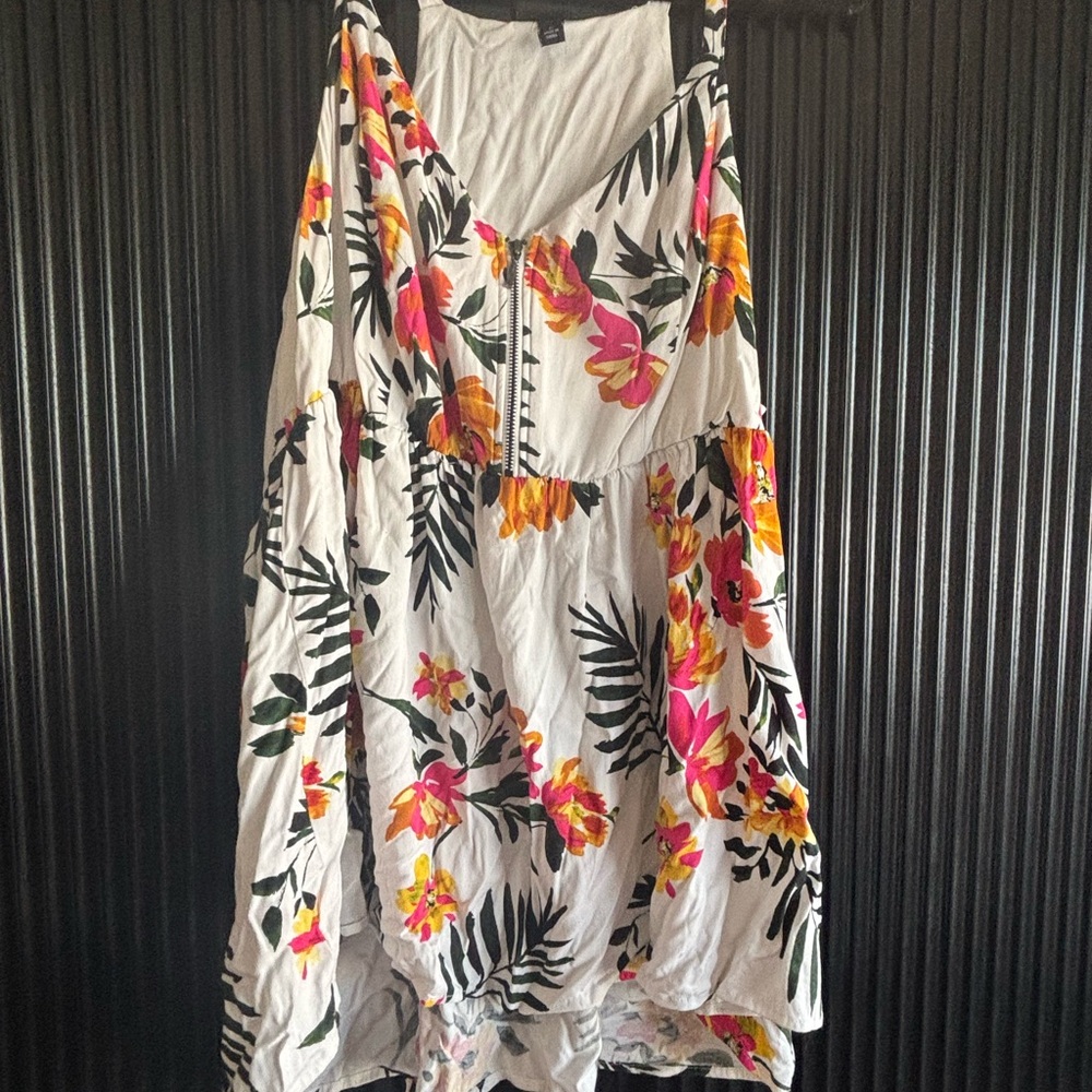 Torrid White Floral A-Line Skirt